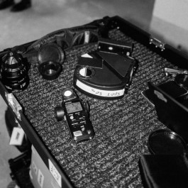 Julius Oppermann on set shooting analog motion picture film. 