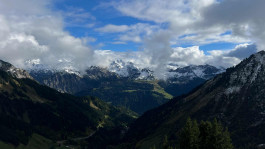 Snowy peaks in the alps (Bregenzer Wald)